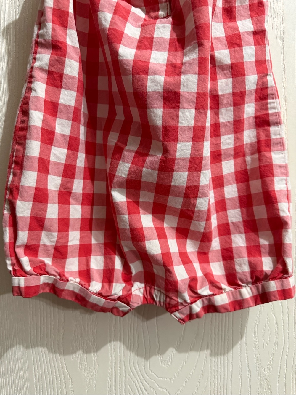 GAP Red & White Gingham Tie-Shoulder Bubble Romper - Picture 4 of 6